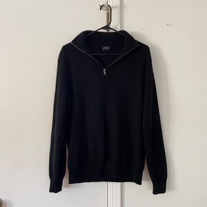J.Crew 100% Cashmere Sweater Black Quarter Zip Unisex
